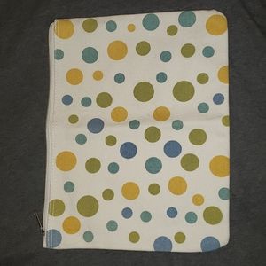Polka Dot Canvas Zippered Cosmetic Bag